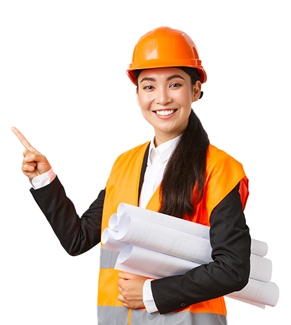 Construction professionals at work